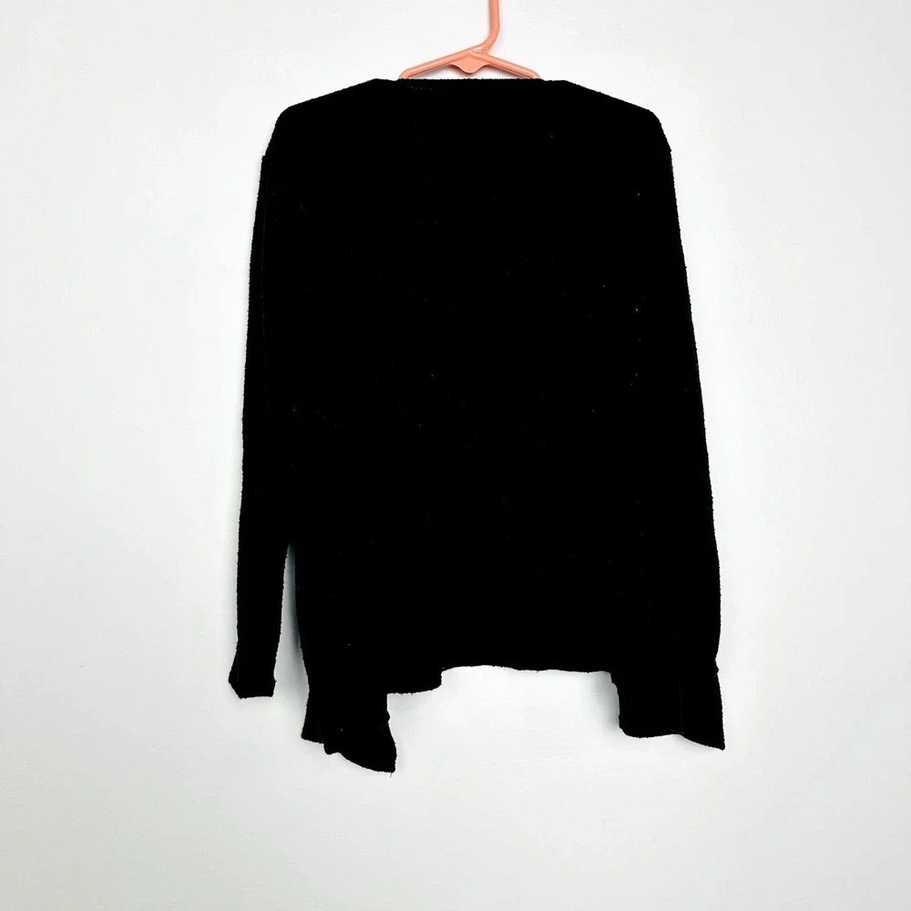 Chaser NWOT Girls Open Front Knit Cozy Classic Relaxed Cardigan Sweater Black 6